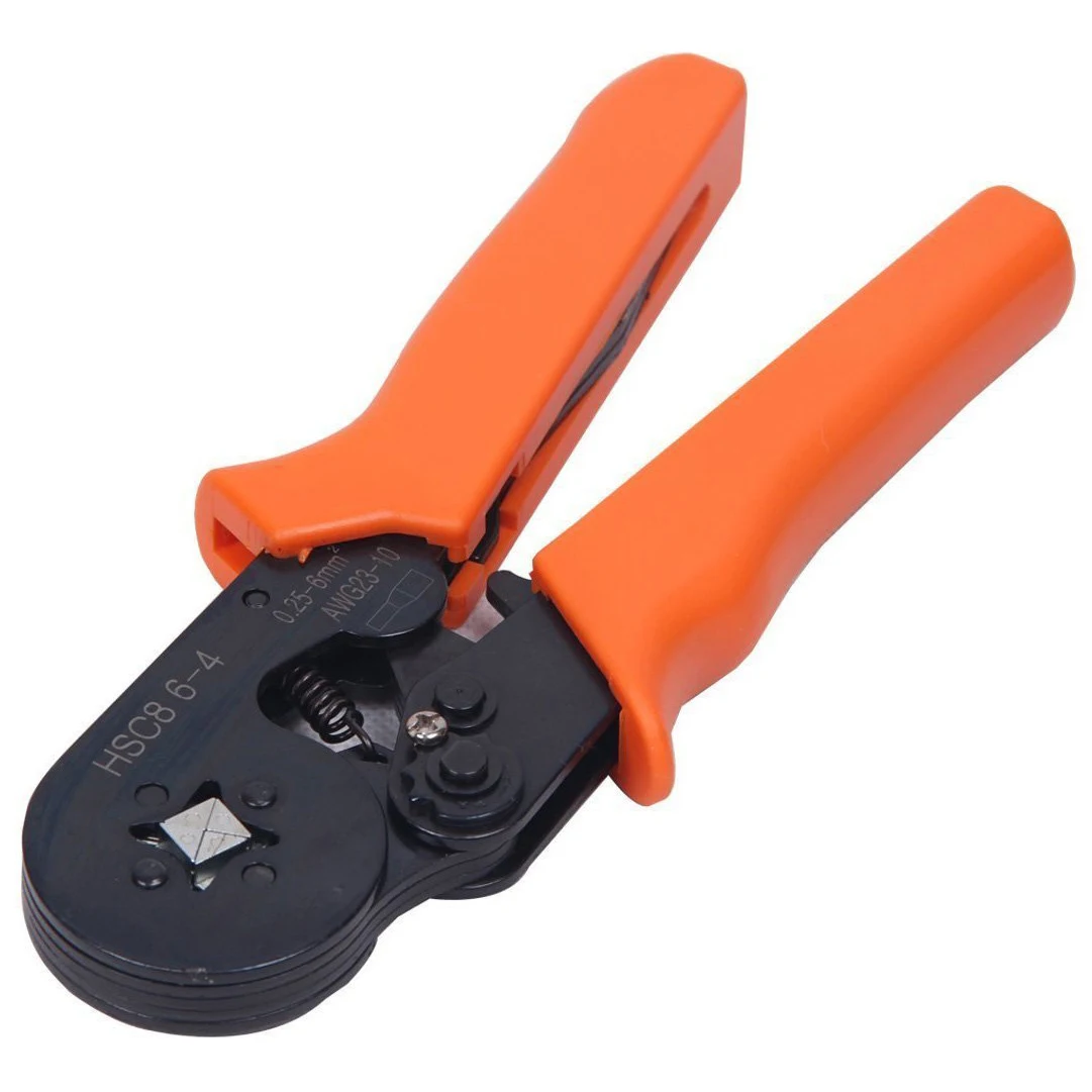 

Adjusting Ratcheting Square Ferrule Wire Cable Crimper Plier Crimping Crimp Tool AWG23-10 Orange