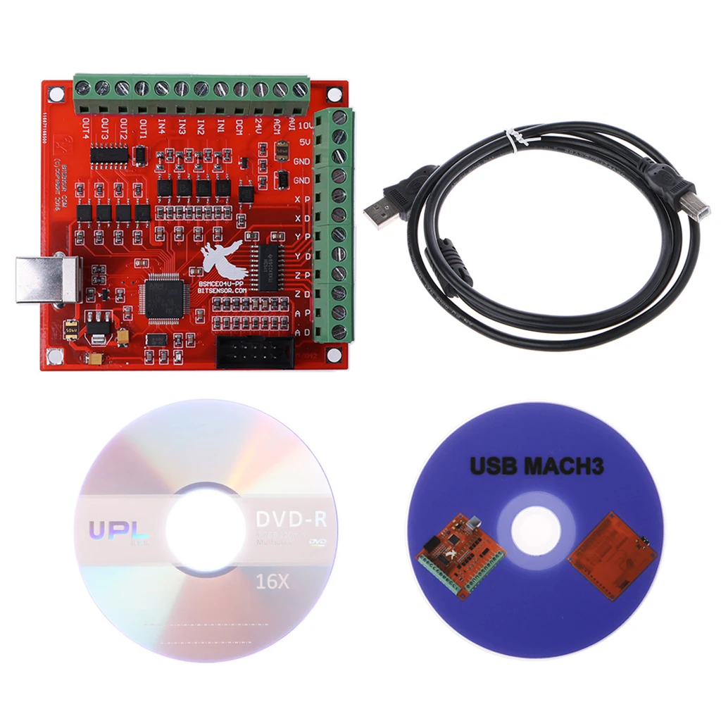 

CNC USB MACH3 100Khz Breakout Board 4 Axis Interface Driver Motion Controller
