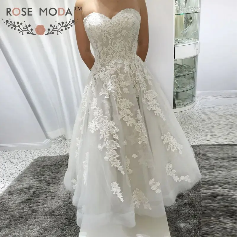 Rose Moda 1950 S Inspired Tea Length Wedding Dress Lace Reception