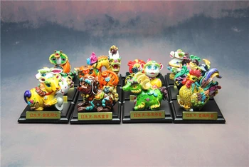 

Painted pottery 12 zodiac sets full set of rat ox rabbit snake horse and monkey car home furnish ecrafts sculpture statues Home