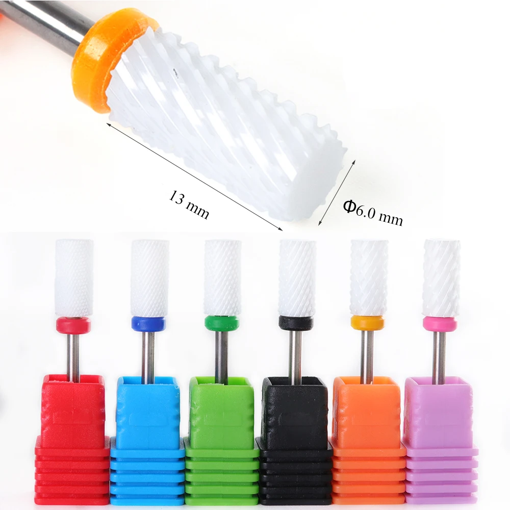 

3/32'' Barrel Flame Ceramic Nail Drill Bit Rotate Burr Milling Cutter For Electric Manicure Rotary Machine Nail Art Tools
