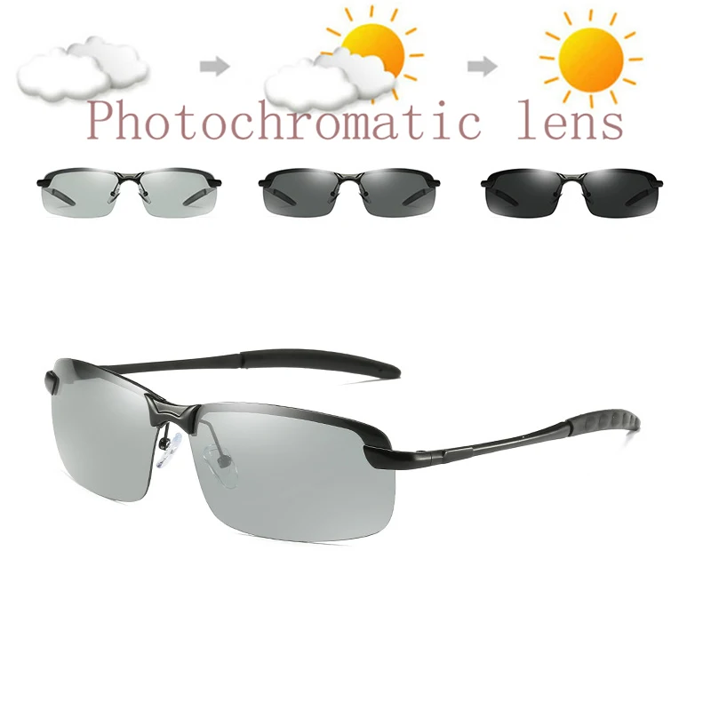 

Mens Driving Sunglasses Transition Lens Sunglasses HD Polarized Sunglasses Photochromic Sunglasses Pilot UV400 Anti-Glare