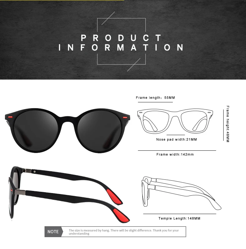 2019 New Polarized Women's Sunglasses UV400 Glasses Round Frame Men's Sunglasses Classic Fashion Brand Design Driving Sunglasses (30)