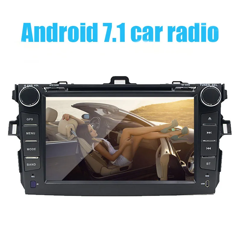 Best 2 din Android 7.1 car dvd player gps for Toyota Corolla 2007 2008 2009 2010 2011 in dash 2 din 1024*600 car radio gps video hea