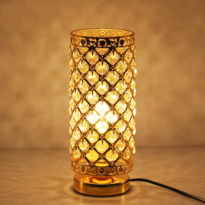 

Silver Gold LED Night Lights with Free E27 LED Bulb Modern K9 Crystal Table Lamps for Home Bedside Bedroom Art Deco Crystal Lamp