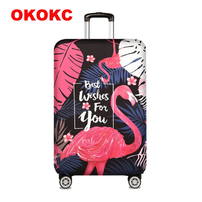 OKOKC эластичный толстый Фламинго чехол для чемодана защитный чехол для багажника чехол для 19 ''-32'' чехол для костюма