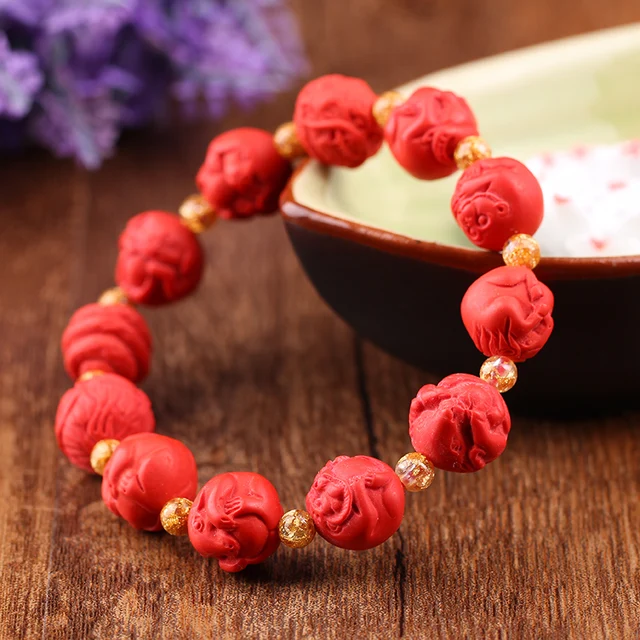 Aliexpress Natural Taiwan Red Cinnabar Bracelet Hand Natural Taiwan Red Cinnabar Bracelet Hand Carved Chinese Zodiac Fashion Men And Women Jewelry Jades