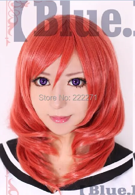 

FREE SHIPPING Anime Love Live Lovelive! Nishikino Maki Watermelon Red Full Lace Cosplay Wig Without Ponytail Heat Resistant +Cap