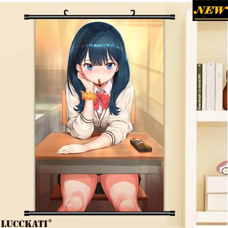 40X60 см SSSS. Gridman серия Rikka, трусики, сексуальные лоли бикини, задник, ножки, мультфильм, аниме, Настенная картина, прокрутка, холст, живопись, плакат