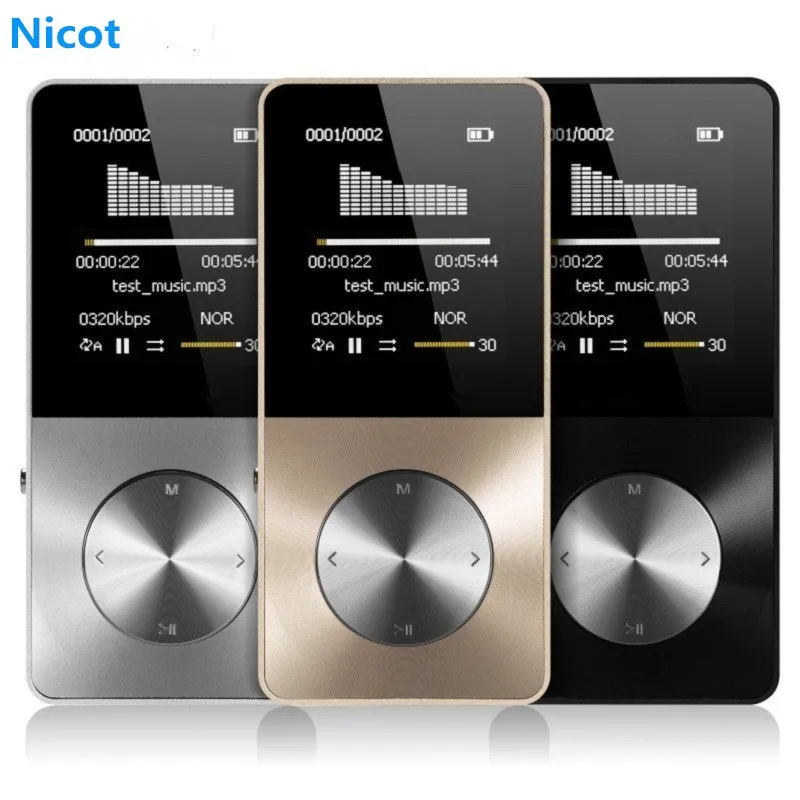 

NICOT HiFi Metal MP3 Player Built-in Speaker 4GB 8GB 16GB 1.8 Inch Screen can Support 32GB SD Card with Video Alarm FM E-Book
