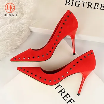 

2019 Red Party Shoes Wedding Ladies Pumps Women Shoes Luxury Heels Extreme High Heels Office Lady Sexy chaussures femme buty