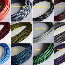 8 мм плетеные pp хлопок Пряжа+ ПЭТ расширяемая sleeving Провода кабель защиты-3/5/10 метров
