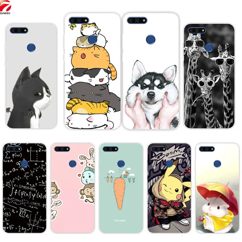 

Honor 7A Pro Case 5.7 Slim Cute Printing Soft TPU Back Cover Capa For Huawei Honor7A Pro AUM-L29 Silicoe Phone Cases Protector