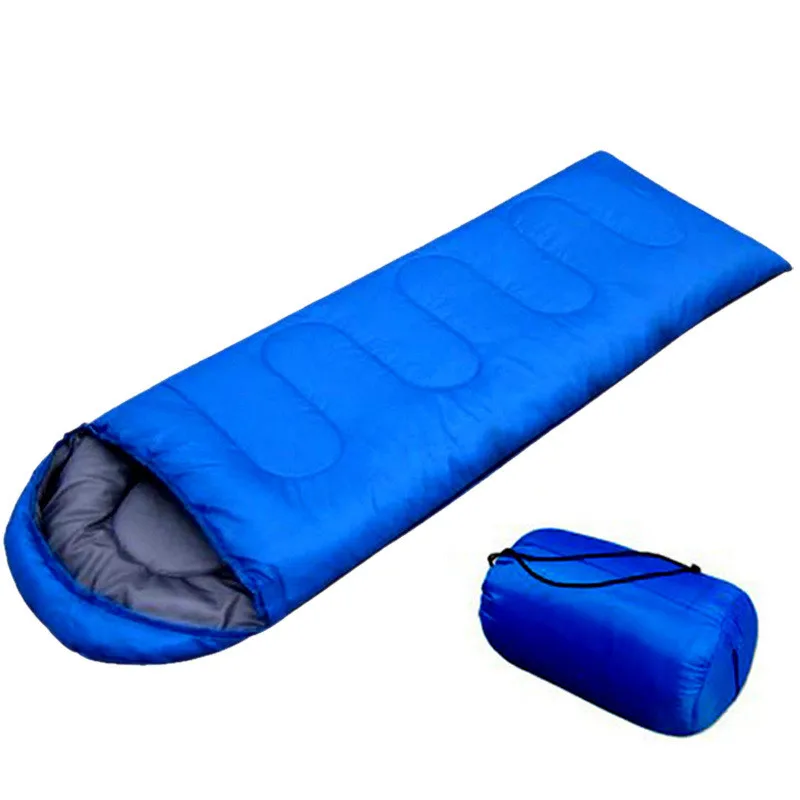 Супер предложение, Одноцветный спальный мешок-конверт, 700 г, 950 г, 1300 г, лето, весна, осень, спальный мешок для кемпинга с крышкой, 7 цветов - Цвет: Blue 950g