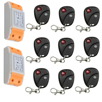 

New 220 v 1 ch remote control switch 2 * receiver + 9 * transmitter lamp/electric doors/ Windows remote control