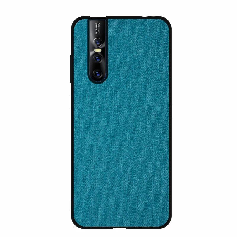 For VIVO V15 Pro Case V15 case Luxury Soft silicone edge Fabric Cloth protective Bumpe Back Cover Case for vivo V 15 v15pro case