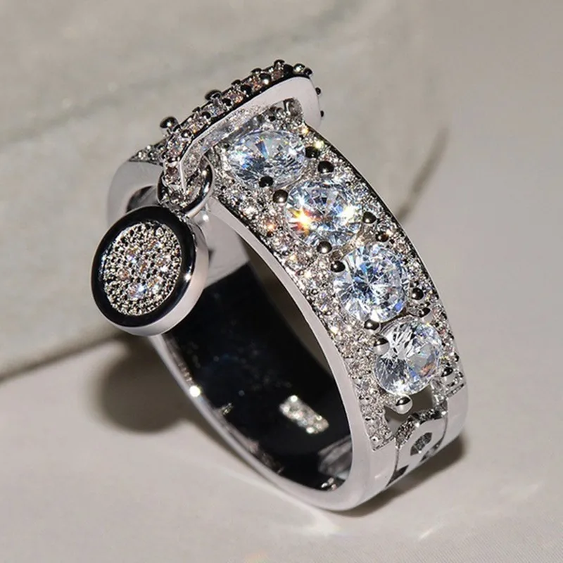 ZTLXY новые трендовые серебряные золотые обручальные кольца для женщин, модные ювелирные изделия, роскошные белые циркониевые обручальные кольца