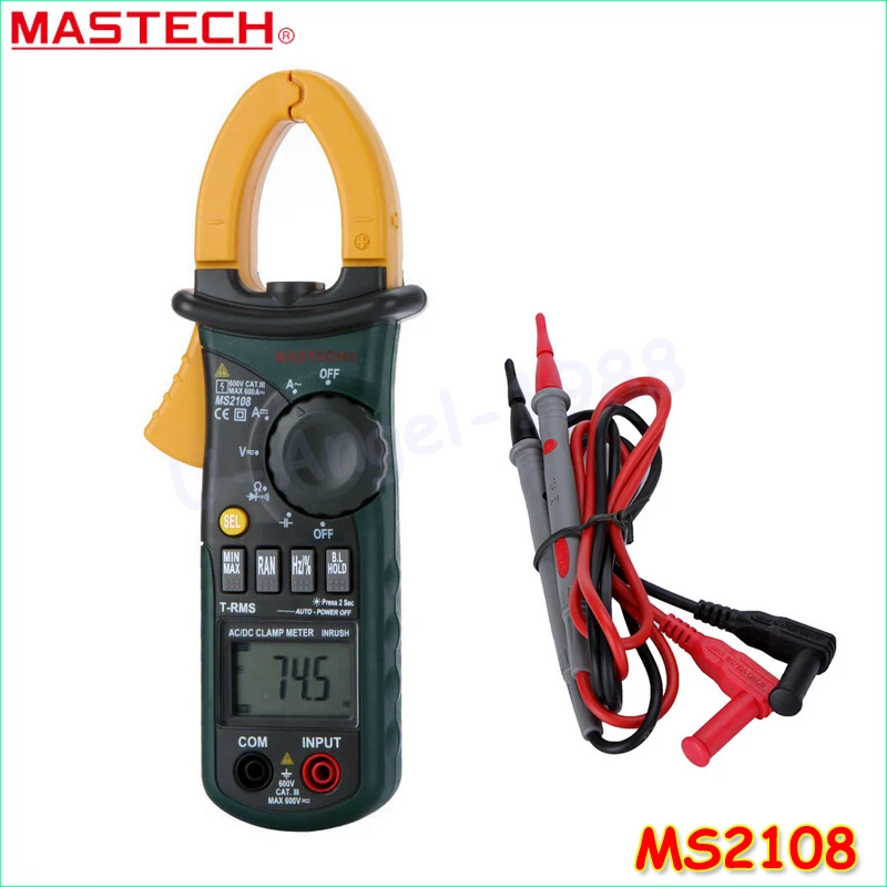 Цифровой токоизмеритель Mastech MS2108 Измерение частоты и емкости с функцией True-rms 66 МФ