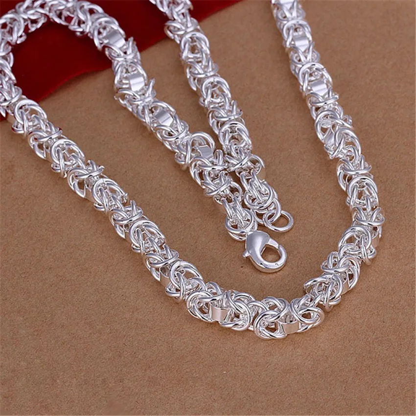 

Factory wholesale high quality refined charm Men Women silver color Necklace Fashion Jewelry wedding hot gift N061