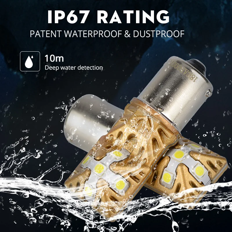 NAO 2x P21W LED автомобиль BA15SS 12V 24V 1156 1157 P21/5W BAY15D T20 7443 W21/5W авто DRL 7440 W21W PY21W BAU15S Янтарный
