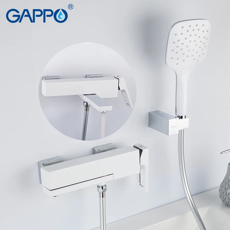 GAPPO сантехники люкс белые стены ванной смеситель латунь ванной осадков смеситель для душа ванны смесители griferia