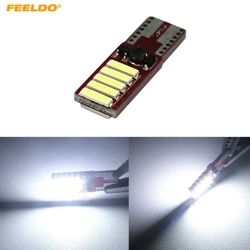 

10Pcs White T10 W5W 5W 10SMD 7020 Chip Canbus No-Error Car Clearance Lamp/Reading LED Light 6500K 400lm #FD-5315