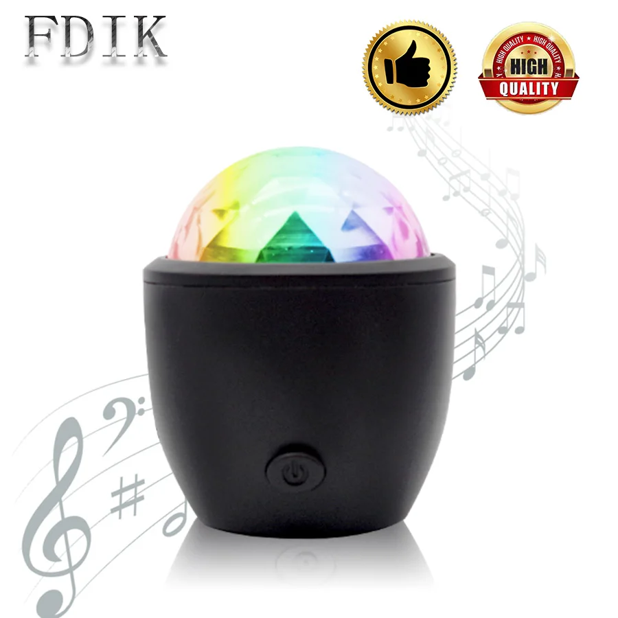 

USB Sound Control Crystal Magic Ball Disco Lamp Portable Mini DJ Party Bar Stage LED Light Colourful Voice activation Mood Lamps
