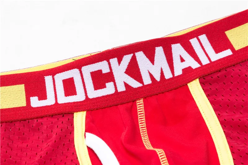 JOCKMAIL, 5 шт./лот, боксеры для мужчин, сетчатые, с дырками, боксеры, мужское нижнее белье, сексуальные трусы, cueca, боксеры для геев, мужские трусы