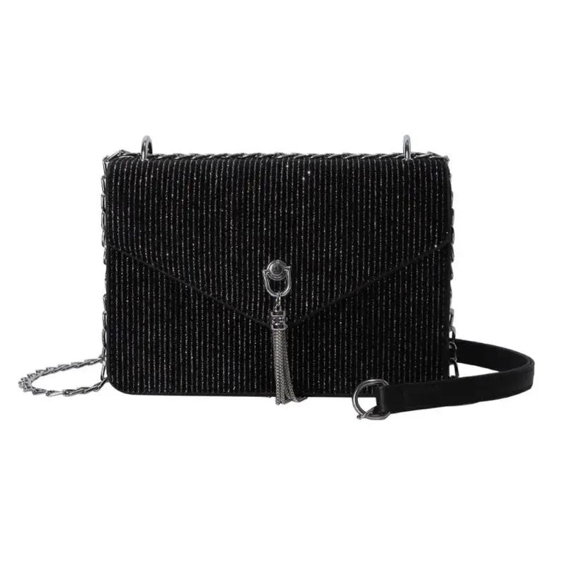 Бренд Mojoyce, модная женская дизайнерская сумка, новинка, высокое качество, из искусственной кожи, для женщин, bnag, с кисточкой, на цепочке, сумки через плечо - Цвет: Black