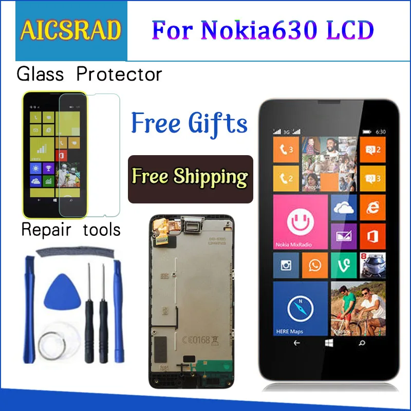 ЖК-дисплей AICSRAD 4 5 дюйма IPS для NOKIA 630 сенсорный экран Lumia сменный 635 | Мобильные