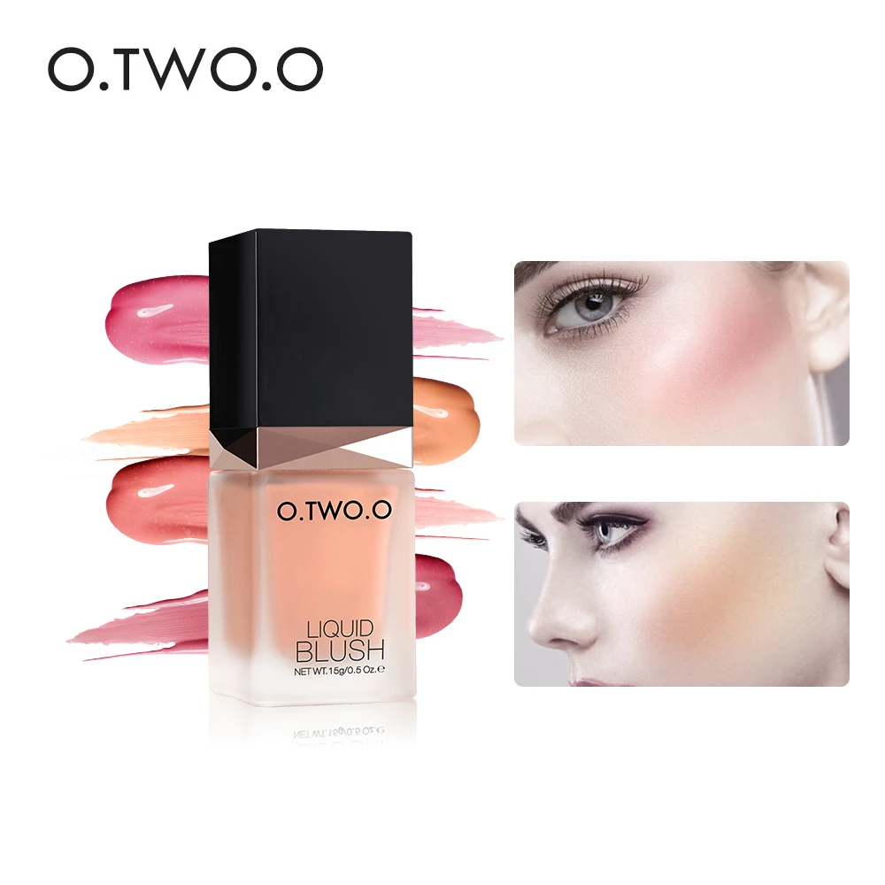 

O.TWO.O Makeup Liquid Blusher Sleek Silky Paleta De Blush Color Lasts Long 6 Colors Natural Cheek Blush Face Contour Make Up