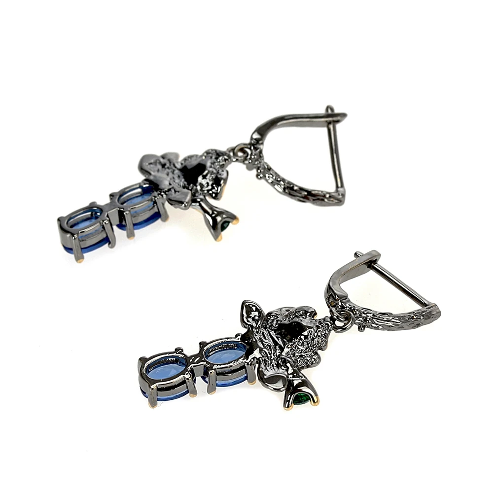 Blue crystal flower earrings (4)