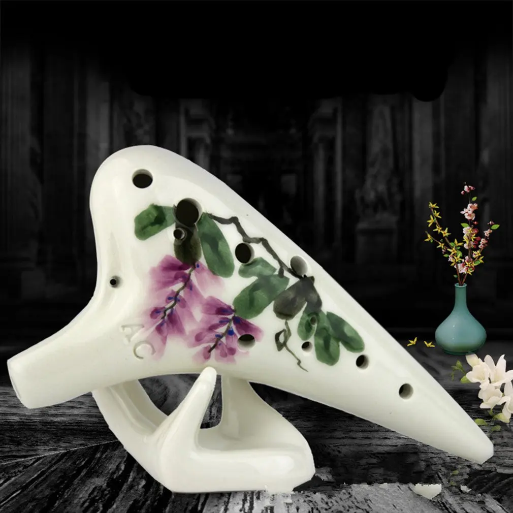 Керамическая керамика 12 отверстий окарина флейта Zelda Alto C AC керамика s Профессиональный музыкальный духовой ОРФ инструмент - Цвет: Белый