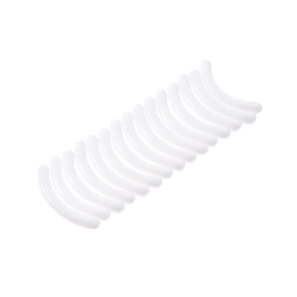 AMEIZII 15 шт./лот, пластиковые накладки для завивки ресниц, сменные накладки, универсальный тип, щипцы для завивки, высокоэластичная резиновая накладка, инструмент для макияжа лица - Цвет: White