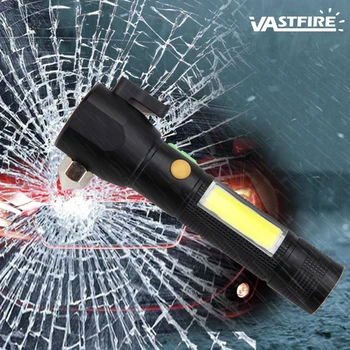 

18650 Camping Lantern Torch 3W 6 Modes USB Rechargeable Magnet LED Emergency Hammer Camping Car Repair Light COB Flashlight