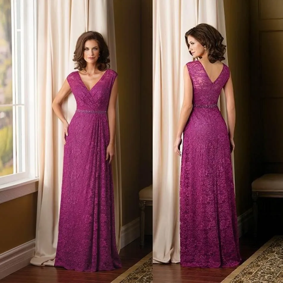 

Formal Mother of the Bride Lace Dresses Fuchsia 2017 Vestido Mae da Noiva V-neck Elegant Pant Suits Mother of the Groom Gowns