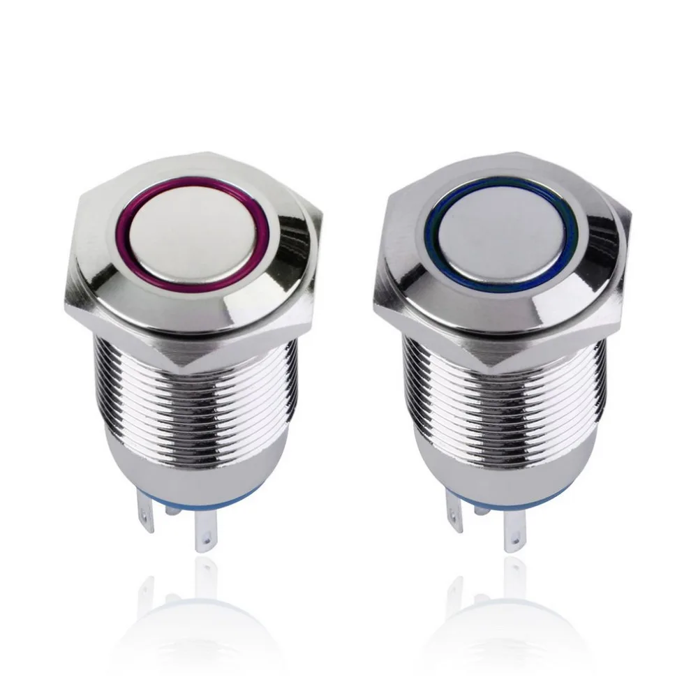

Angelo Metallo Eye illuminato A LED 16mm Push Button Switch Auto Pulsanti Dash 12 V Anello Interruttore Della Luce Stesso Latch