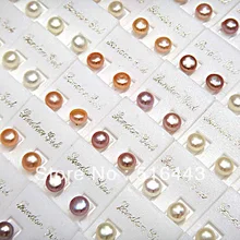 50 шт. натуральный пресноводный жемчуг посеребренные женские серьги-гвоздики оптом модные ювелирные изделия много A-024