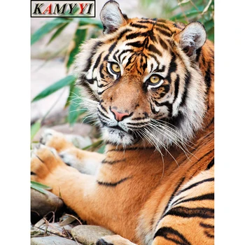 

Home Decoration DIY 5D Diamond Embroidery "Tiger King Look At Viewer" Full Diamond Cross Stitch Set Painting Resin Hobby Craft
