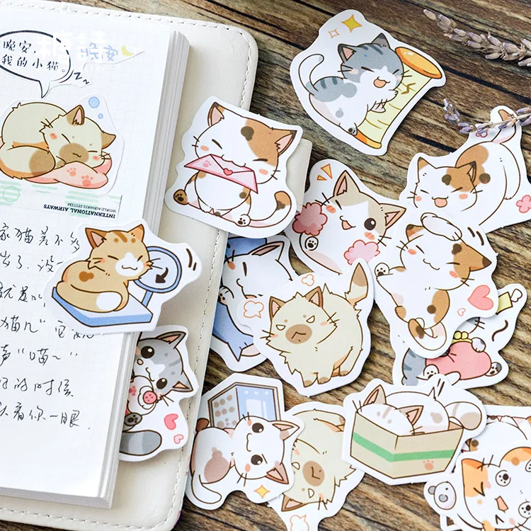 pegatinas-de-papeleria-decorativas-kawaii-be-my-cat-album-de-recortes-diy-diario-etiqueta-de-palo