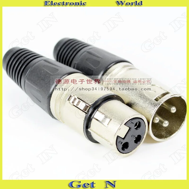 Медь Шпильки 3 P XLR Мужской и женский разъем Порты и разъёмы 3 Булавки смешивания гнездо для микрофона