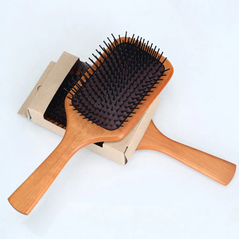 

Massage Comb Paddle Brush Antistatic Combanti-static Natural Wooden Massage Hairbrush Comb Scalp Massaging Shampoo Brush