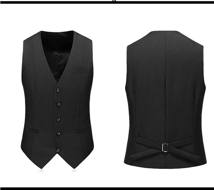 Лидер продаж Весна три штуки мужские костюмы Slim Fit черный роскошный мужской костюм на свадьбу для жениха формальной деловые костюмы S-3XL