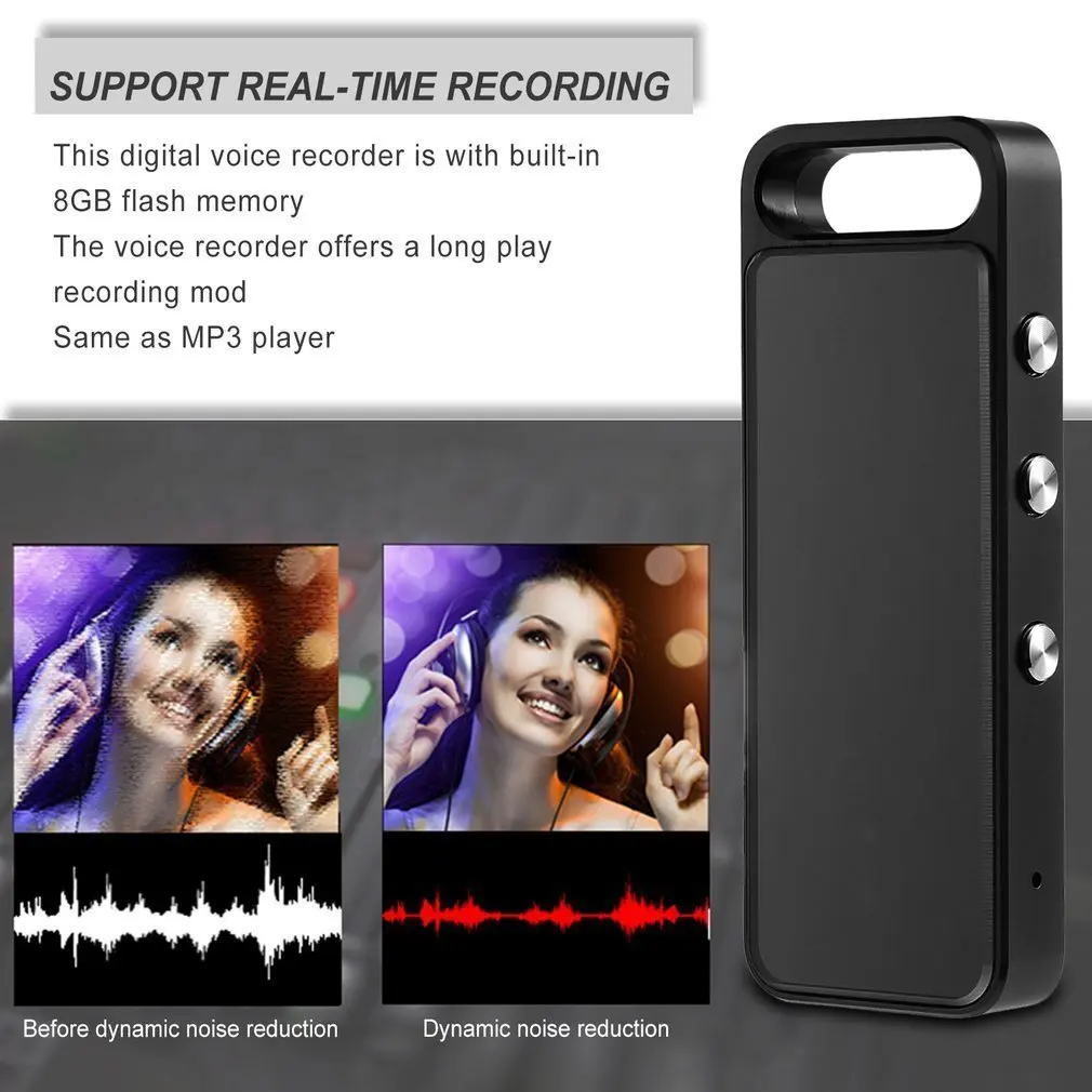 SK-607 Mini Portable Digital Voice Recorder 8GB MP3 Music Player Professional Recording Pen Dictaphones