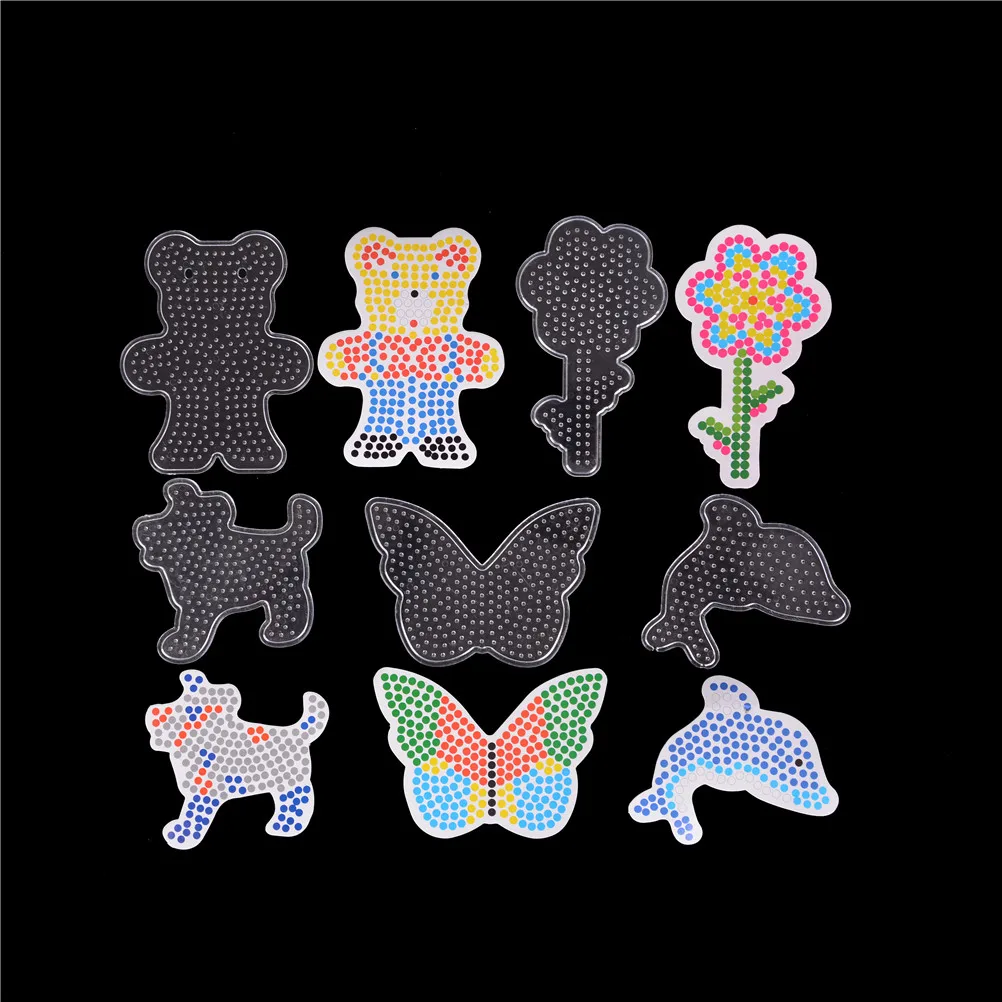 10pc Puzzle Pegboards Patterns with colored paper For 5mm Hama Perler Beads DIY