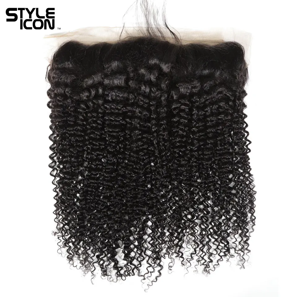 Styleicon малазийские вьющиеся человеческие волосы переплетения пучки с 13*4 синтетический фронтальный закрытие часть Remy закрытие с пучками волос