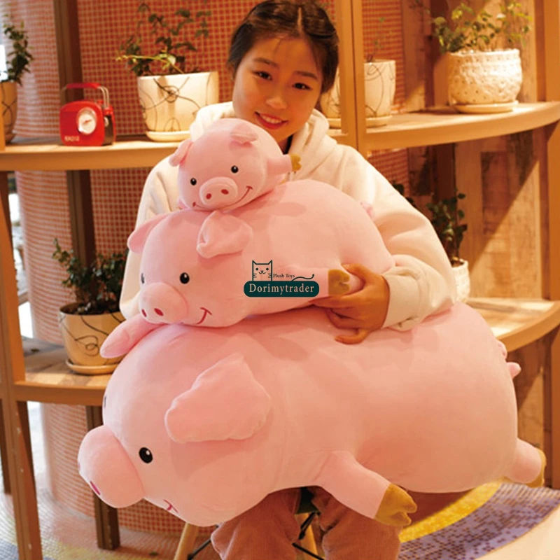 Dorimytrader Big Soft Piggy Plush Toys Giant 35inch Kawaii Stuffed Animal Pig Pillow Doll for Children Gift 90cm Xmas Present DY61338(5)