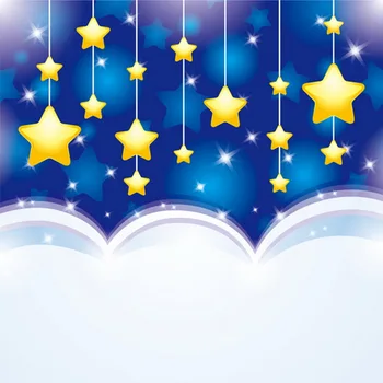 

Newborns baby photography backdrops stars sky clouds birth celebration photoshoot background for studio photography D-3032