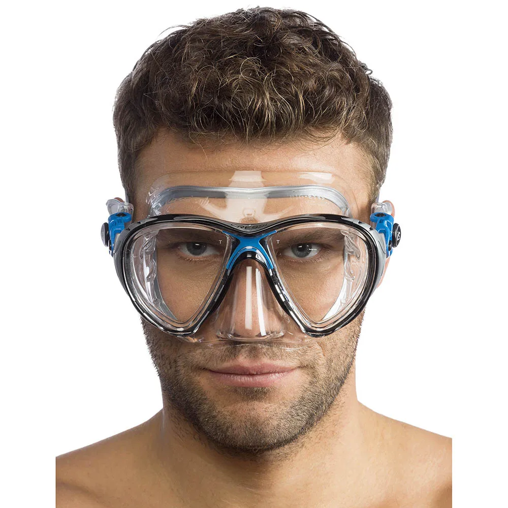 Cressi Sub Eyes Evolution 2 Lens Scuba Diving Silicone Mask Made in Italy Blue 