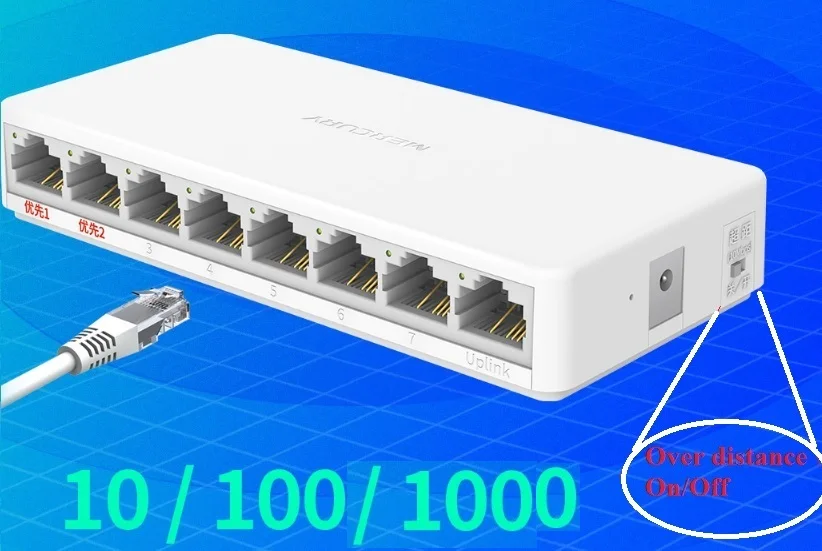 8 портов 1000 Мбит/с переключатель данных Plug& Play, MCS1508M, камера NVR сетевой коммутатор, мини настольный коммутатор для интернет-сети камеры видеонаблюдения